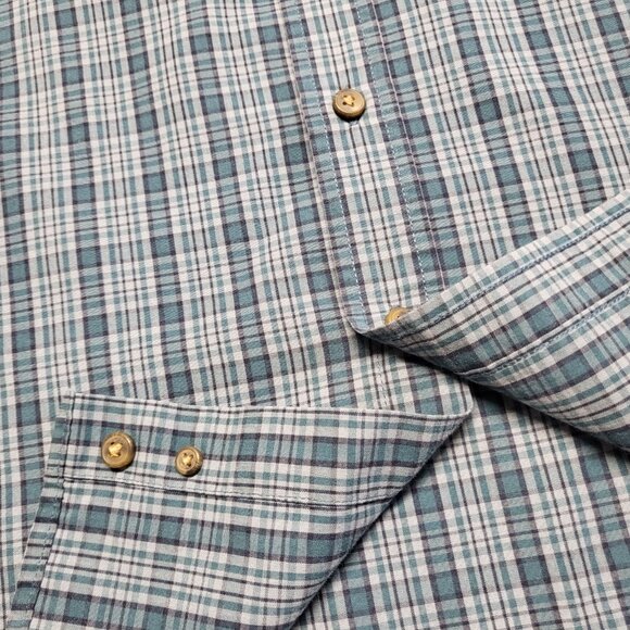 HB Harbor Bay Mens Shirt 1XLT Button Up Short Sleeve Pocket Plaid - Picture 6 of 13